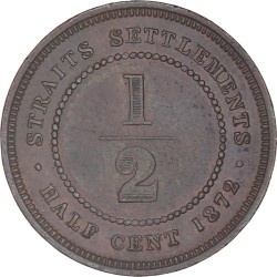 Straits Settlements. Victoria. ½ Cent. 1872.