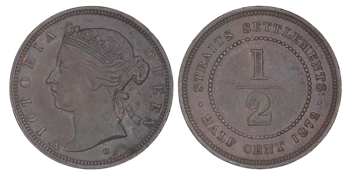 Straits Settlements. Victoria. ½ Cent. 1872.