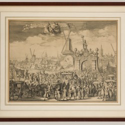 Hollandse School, Ontvangst van Z.K.H. bij de Westeinde brug te Den Haag, eind 17e eeuw.