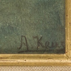 Adriaan Kruseman (1875-1964), Boerderij aan een sloot, aquarel op papier, begin 20e eeuw.