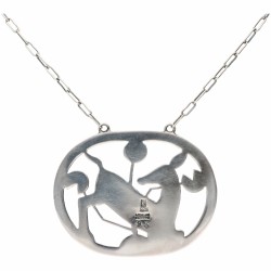 Zilveren Georg Jensen no.95 Kneeling Deer collier met hanger - 925/1000.