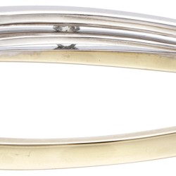 14 kt. Bicolor gouden Diamonde bangle armband bezet met ca. 0.28 ct. diamant.