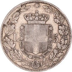 Italy. Kingdom. Umberto I. 5 Lire. 1879 R.