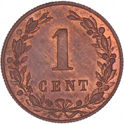 1 Cent Willem III 1883. FDC - (Originele kleur).