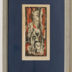 Martin Reisberg (1923 New York- 2020), Een prent voorstellende een Benedictijner monnik, 20e eeuw.