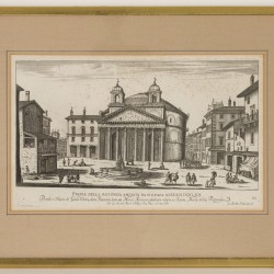 Italiaanse School, Gezicht op het Pantheon in Rome met de torens van Bernini, naar ouder voorbeeld, 20e eeuw.