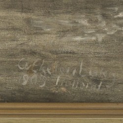 Hollandse School, Een schilderij van de Rotterdamse Haven, eind 20e eeuw.