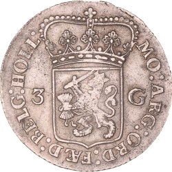 3 Gulden. Holland. 1795. Zeer Fraai.