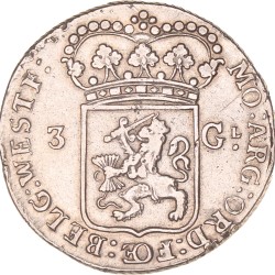 3 Gulden - Generaliteits -. West-Friesland. 1795. Fraai / Zeer Fraai.