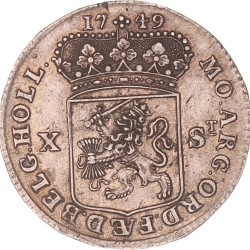 Halve Generaliteitsgulden van X stuiver. Holland. 1749. Zeer Fraai / Prachtig.