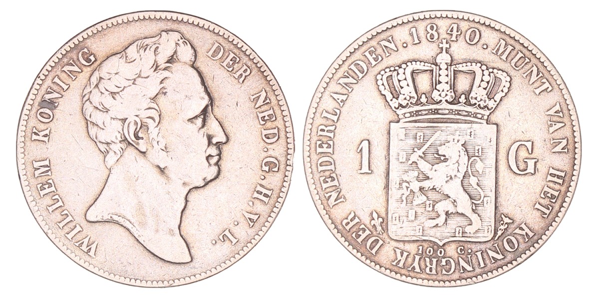 1 Gulden. Willem I. 1840. Fraai.