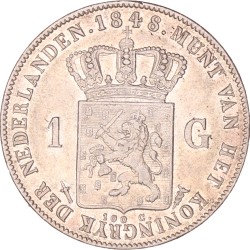 1 Gulden. Willem II. 1848. Prachtig -.