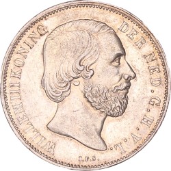 1 Gulden. Willem III. 1865. Prachtig -.