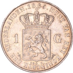 1 Gulden. Willem III. 1865. Prachtig -.