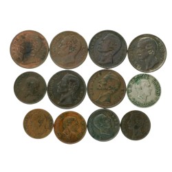 Sarawak. J. Brooke and C.V. Brooke. Lot (12) copper and nickel coins. 19th and 20th century.