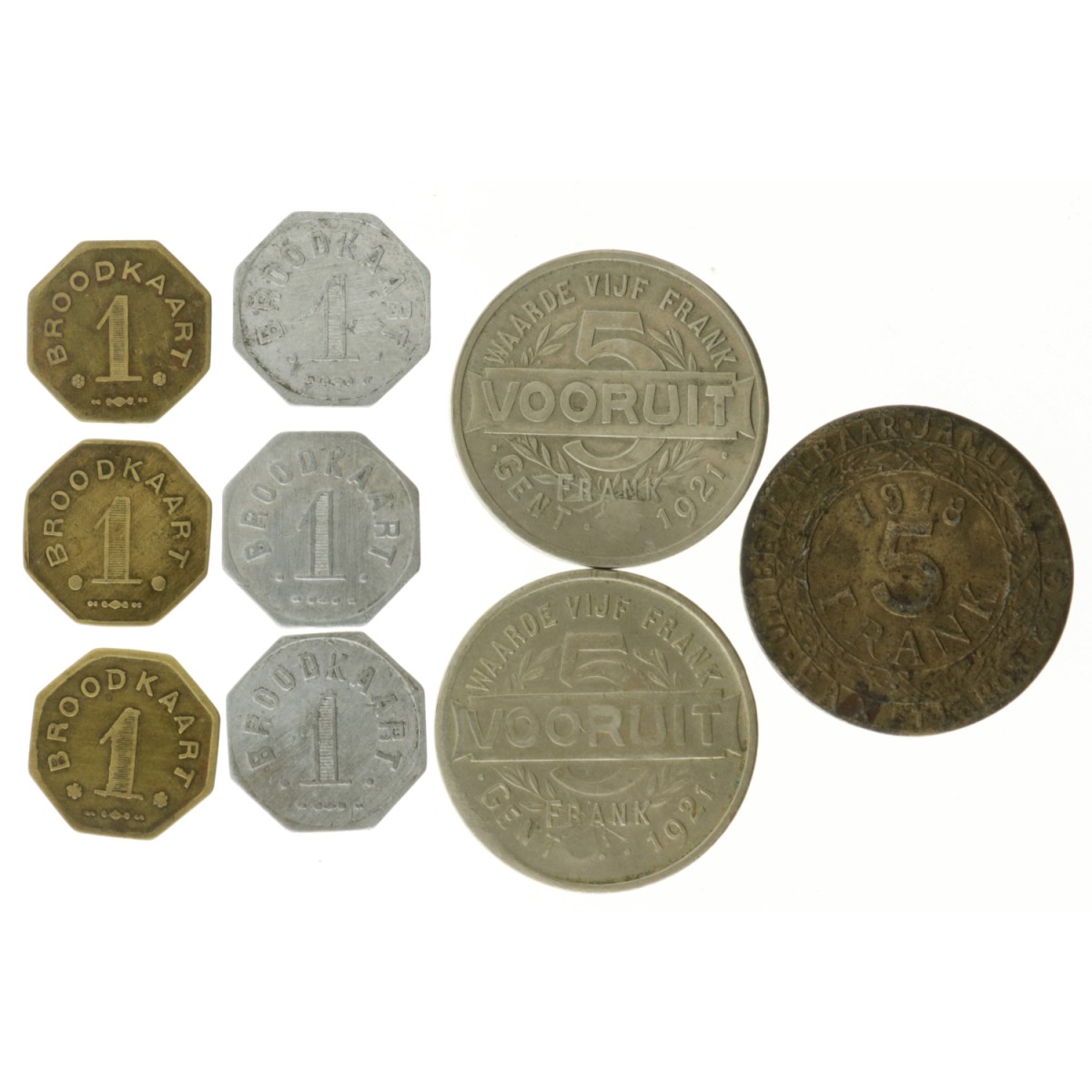Belgium. Around 1880. Lot (180) Mostly 'Nu vooruit' tokens.