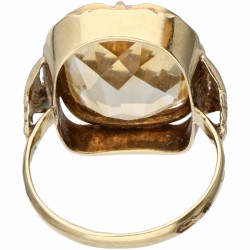 Geelgouden solitair ring, met natuurlijke citrien - 14 kt.