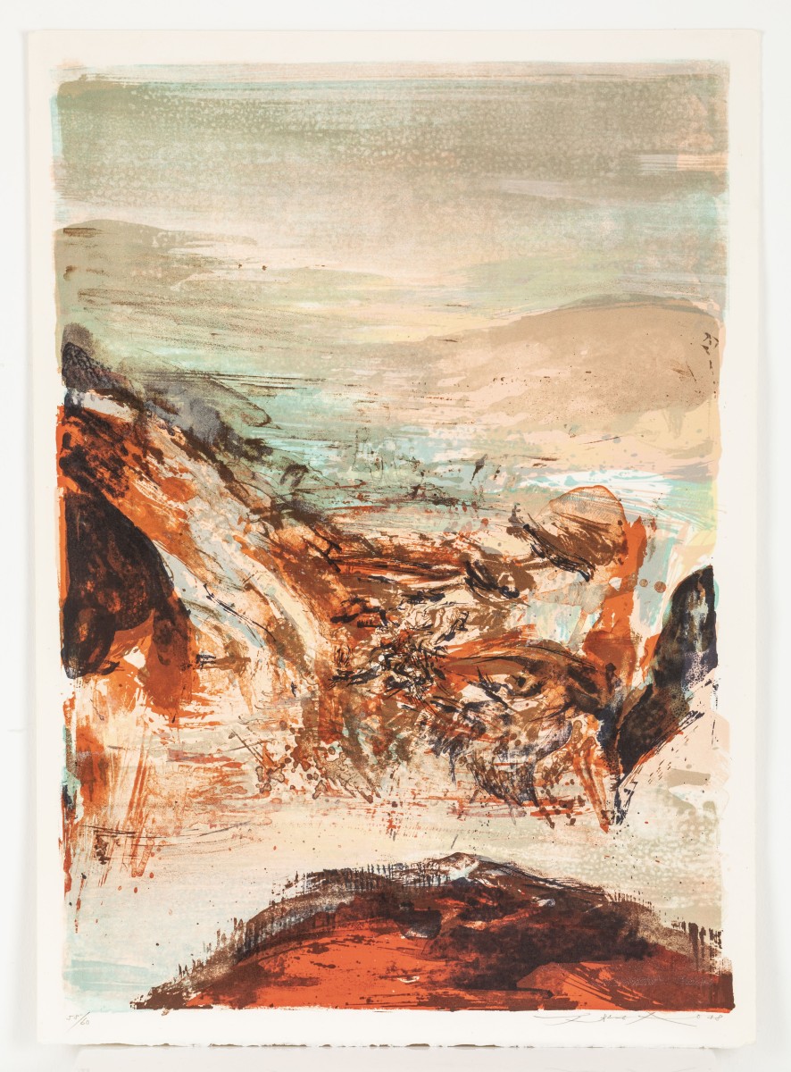 Zao Wou Ki (1920 - 2013), Composition, litho on paper, 20e eeuw. 