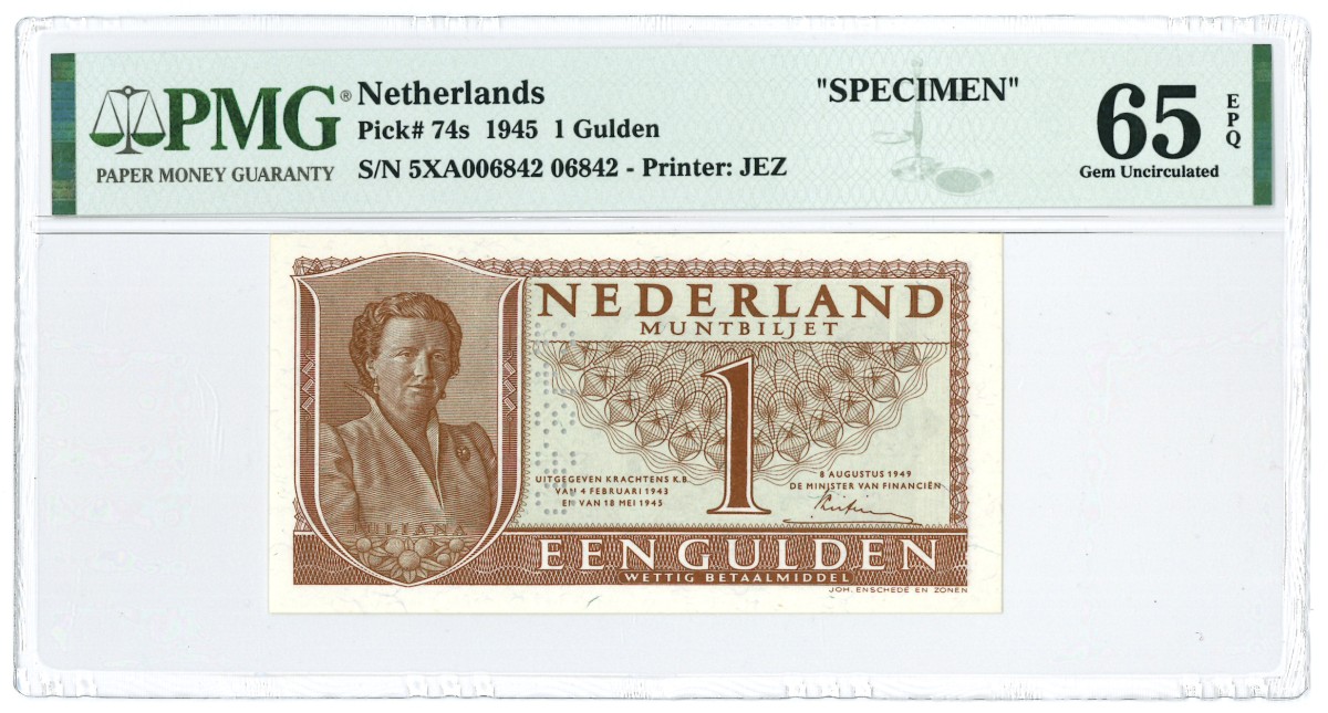 Nederland. 1 Gulden. Muntbiljet. Type 1949. Type Juliana. - UNC.