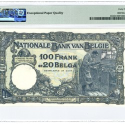 Belgium. 100 Francs. Banknote. Type 1927-1932. - Extremely fine.