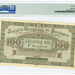 Belgium. 100 Francs. Banknote. Type 1915-1918. - Very fine.