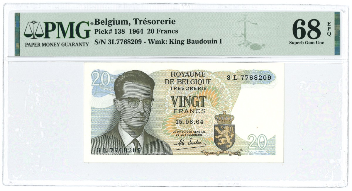 Belgium. 20 Francs. Banknote. Type 1964. - UNC.