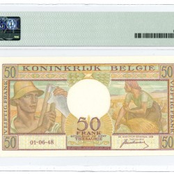 Belgium. 50 Francs. Banknote. Type 1948. - UNC.