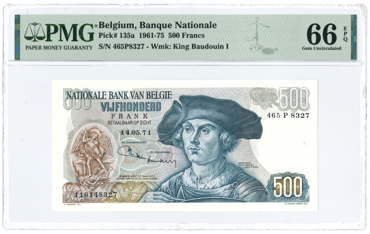 Belgium. 500 Francs. Banknote. Type 1961-1975. - UNC.