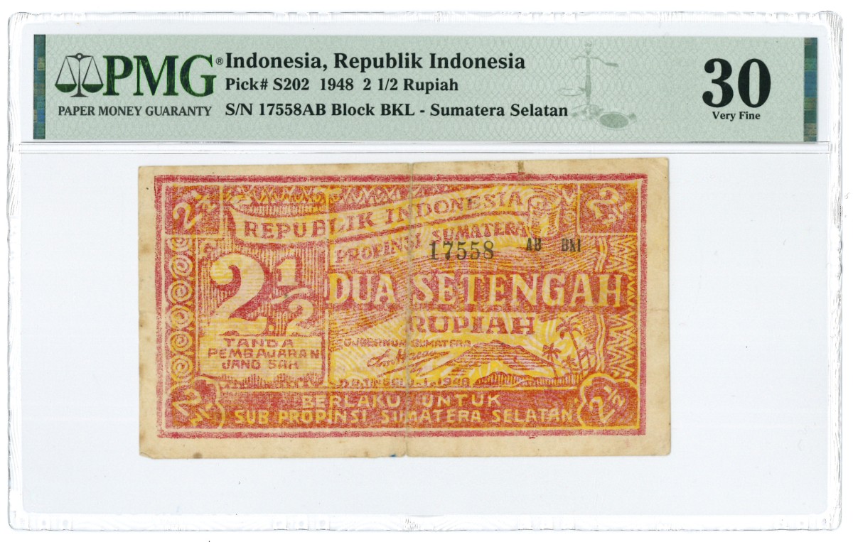 Indonesia. 2½ Rupiah. Banknote. Type 1948. - Very fine.