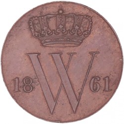 ½ Cent Willem III 1861. Prachtig (opgewreven).
