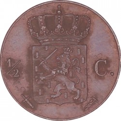 ½ Cent Willem III 1861. Prachtig (opgewreven).