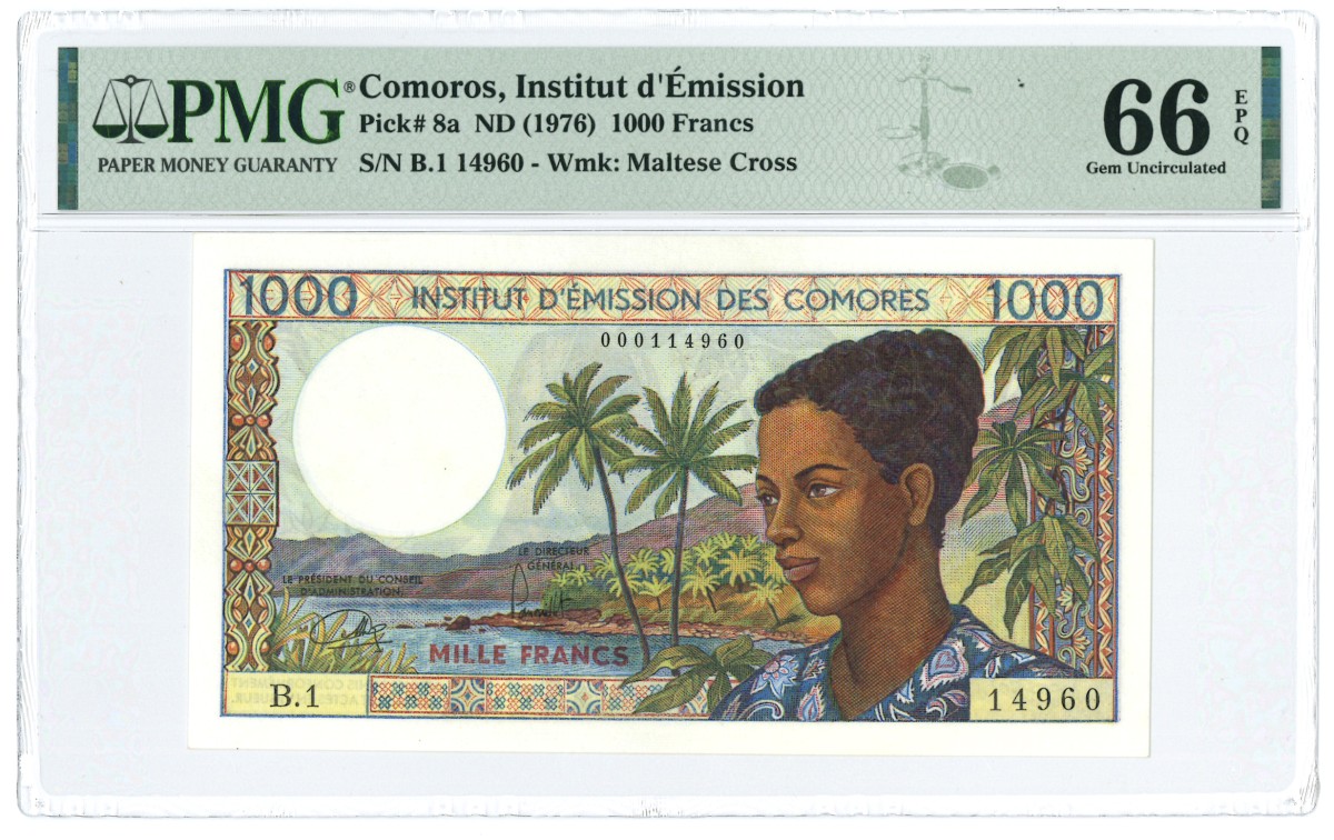 Comoros. 1000 Francs. Banknote. Type 1976. - UNC.