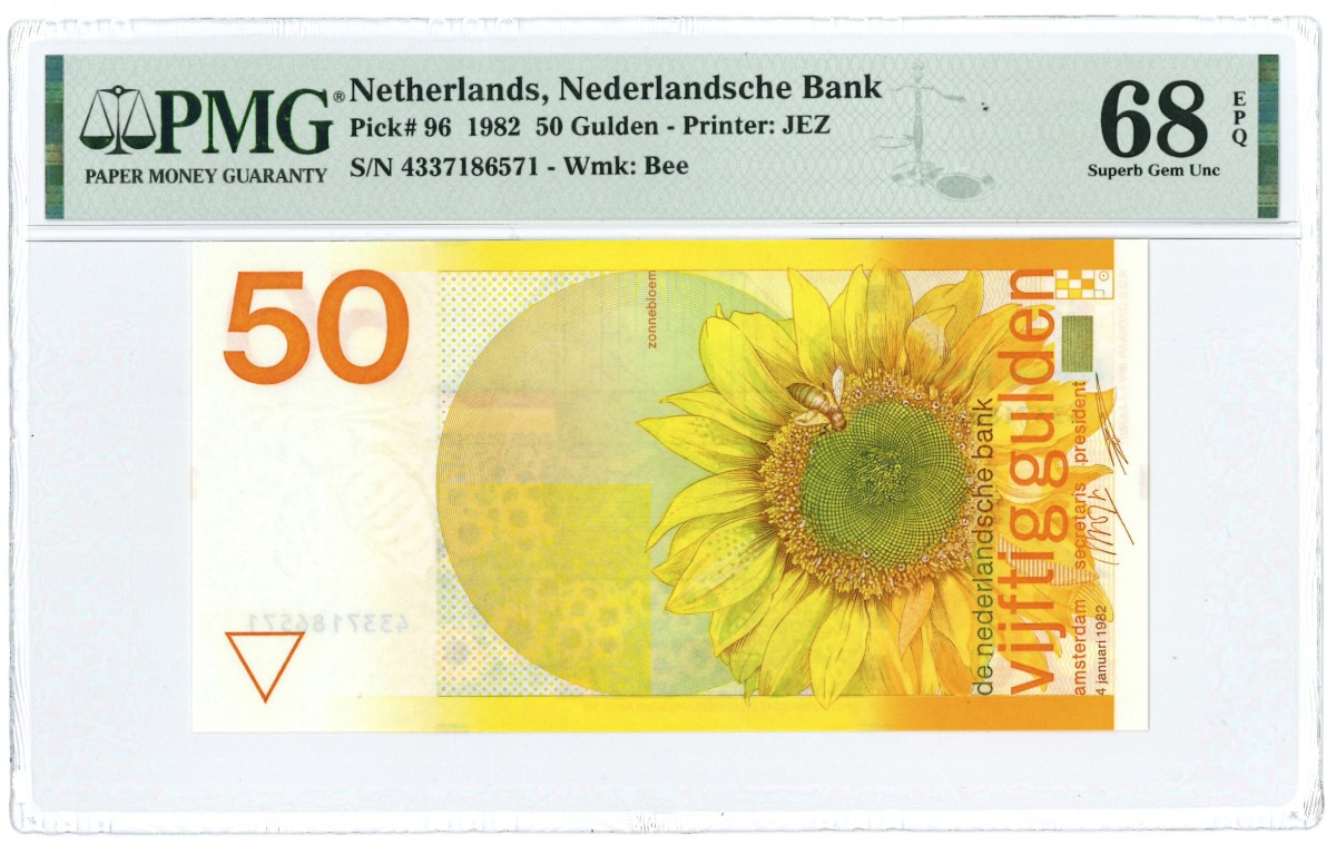 Nederland. 50 Gulden. Bankbiljet. Type 1982. Type Zonnebloem. - UNC.