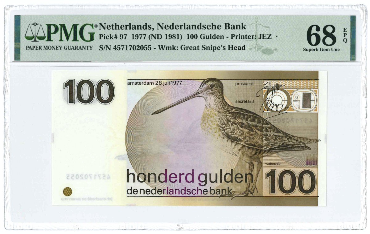 Nederland. 100 Gulden. Bankbiljet. Type 1977. Type Snip. - UNC.