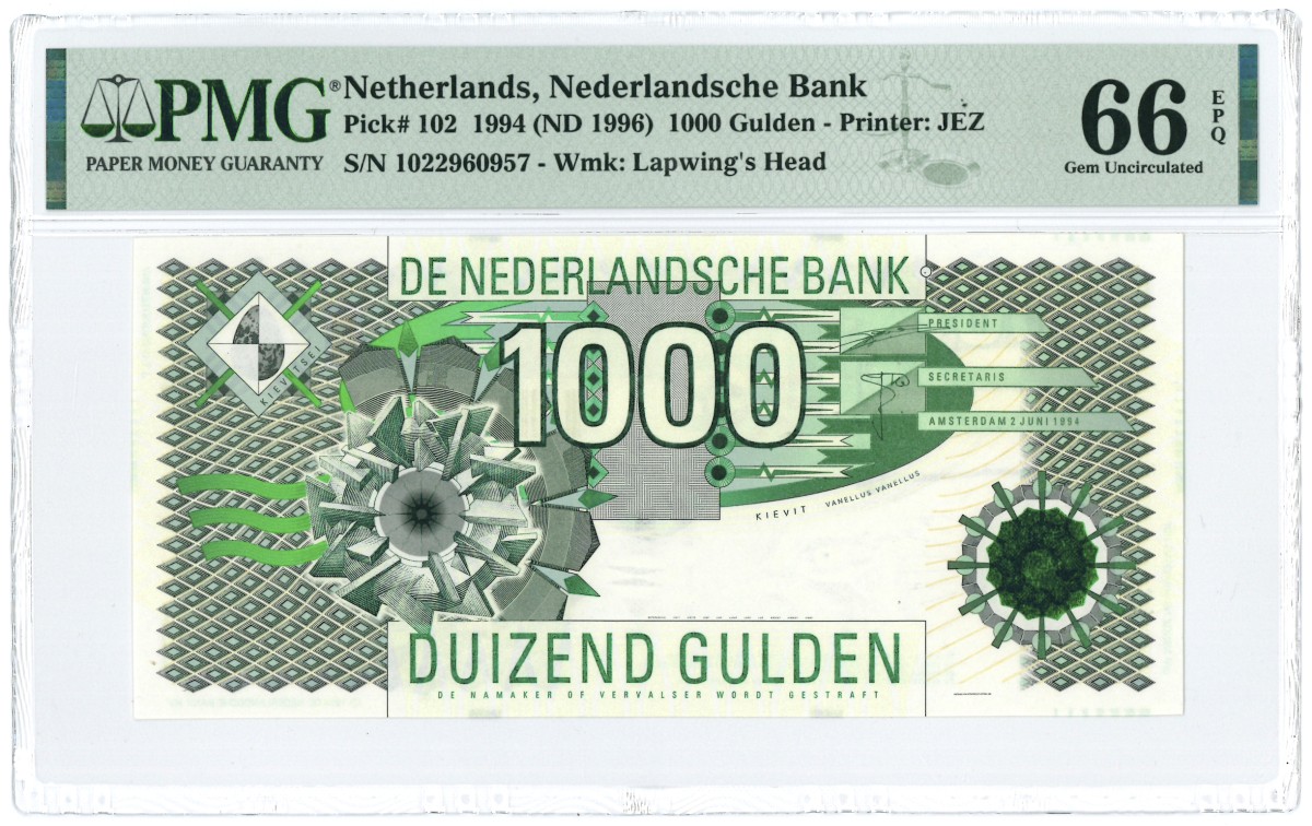 Nederland. 1000 Gulden. Bankbiljet. Type 1994. Type Kievit. - UNC.