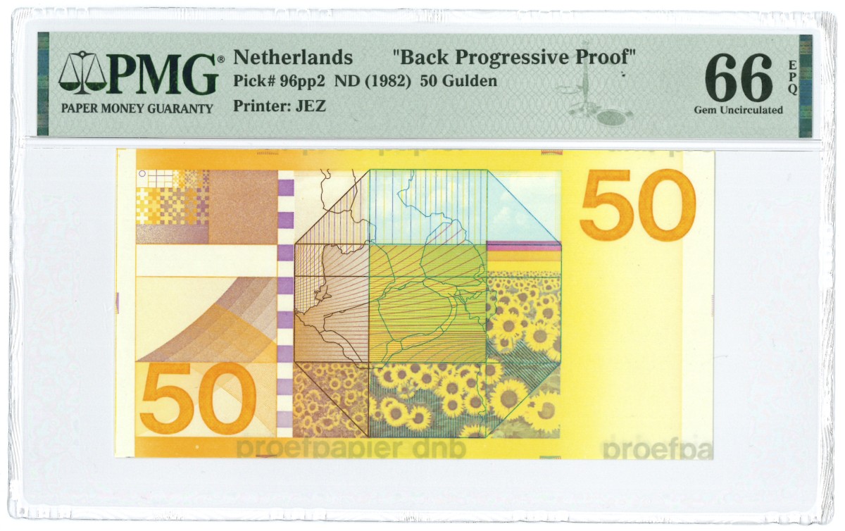 Nederland. 50 Gulden. Proefdruk. Type 1982. Type Zonnebloem. - UNC.