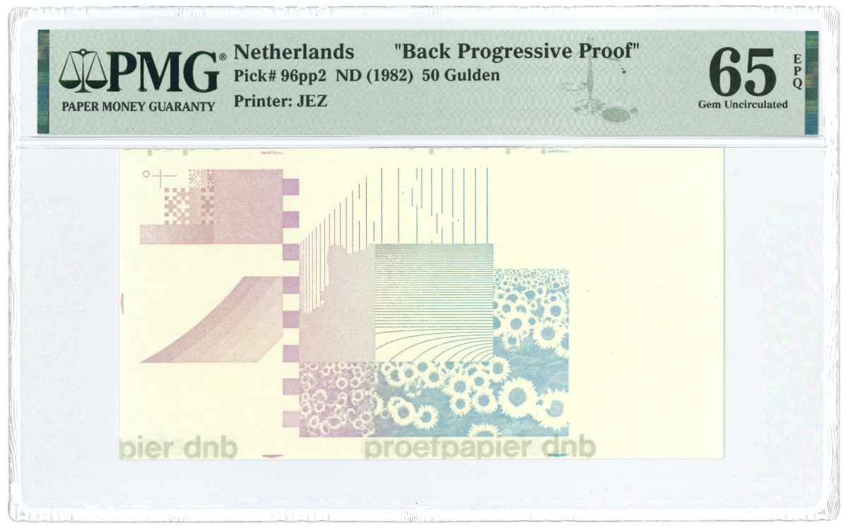 Nederland. 50 Gulden. Proefdruk. Type 1982. Type Zonnebloem. - UNC.