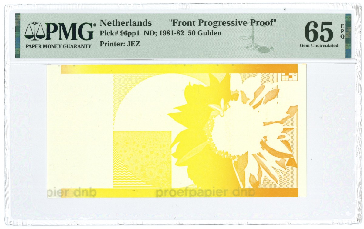 Nederland. 50 Gulden. Proefdruk. Type 1982. Type Zonnebloem. - UNC.