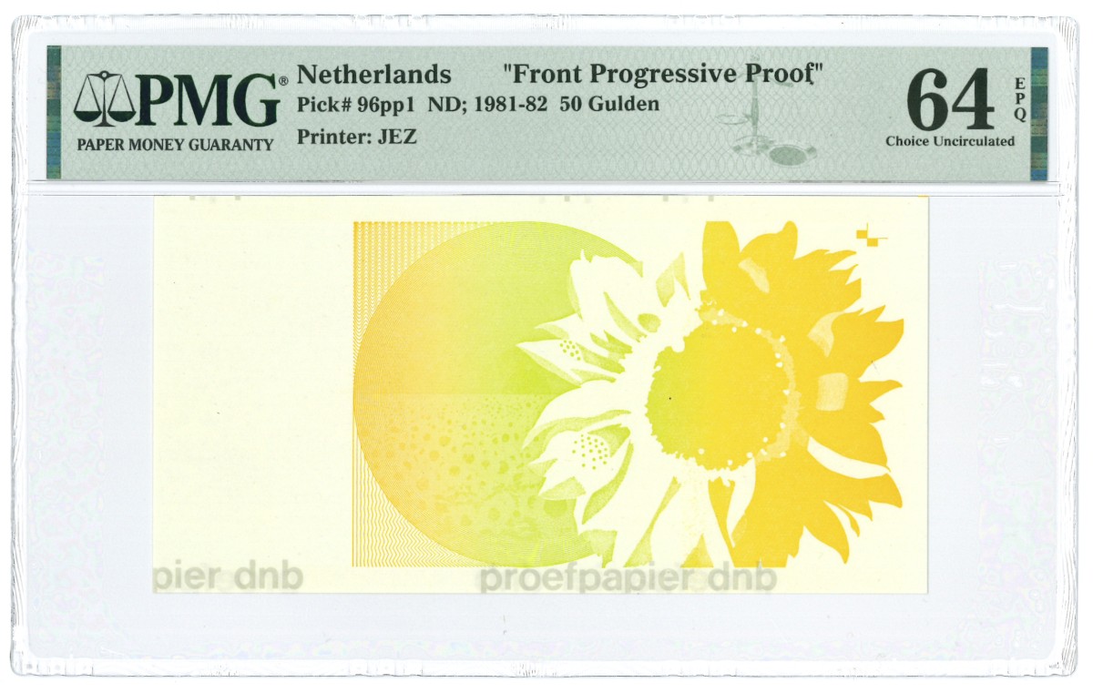 Nederland. 50 Gulden. Proefdruk. Type 1982. Type Zonnebloem. - UNC.