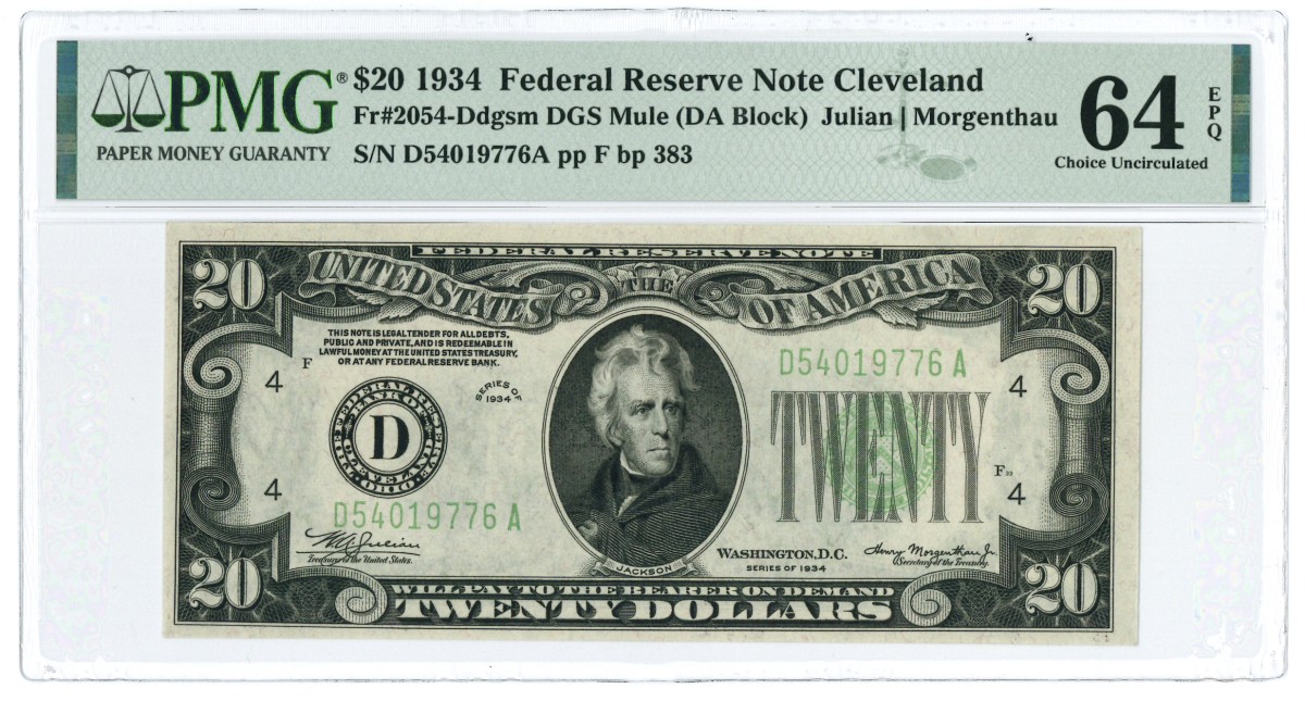 United States. 20 Dollars. Banknote. Type 1934. Type Julian Morgenthau. - UNC.