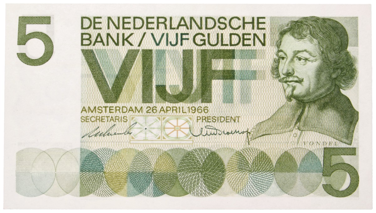 Nederland. 5 Gulden. Bankbiljet. Type 1966. Type Vondel. - UNC.