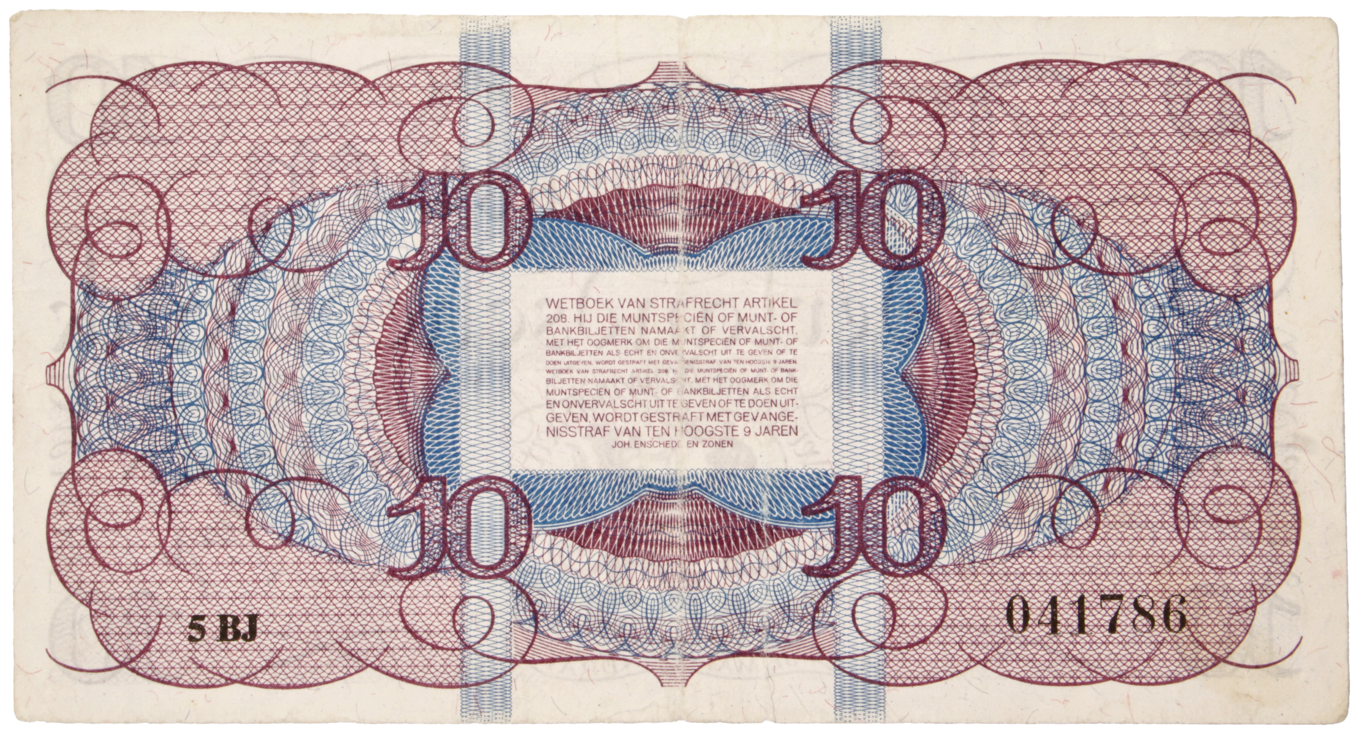 Nederland. 10 Gulden. Bankbiljet. Type 1945. Type Lieftincktientje. - Zeer Fraai / Prachtig.
