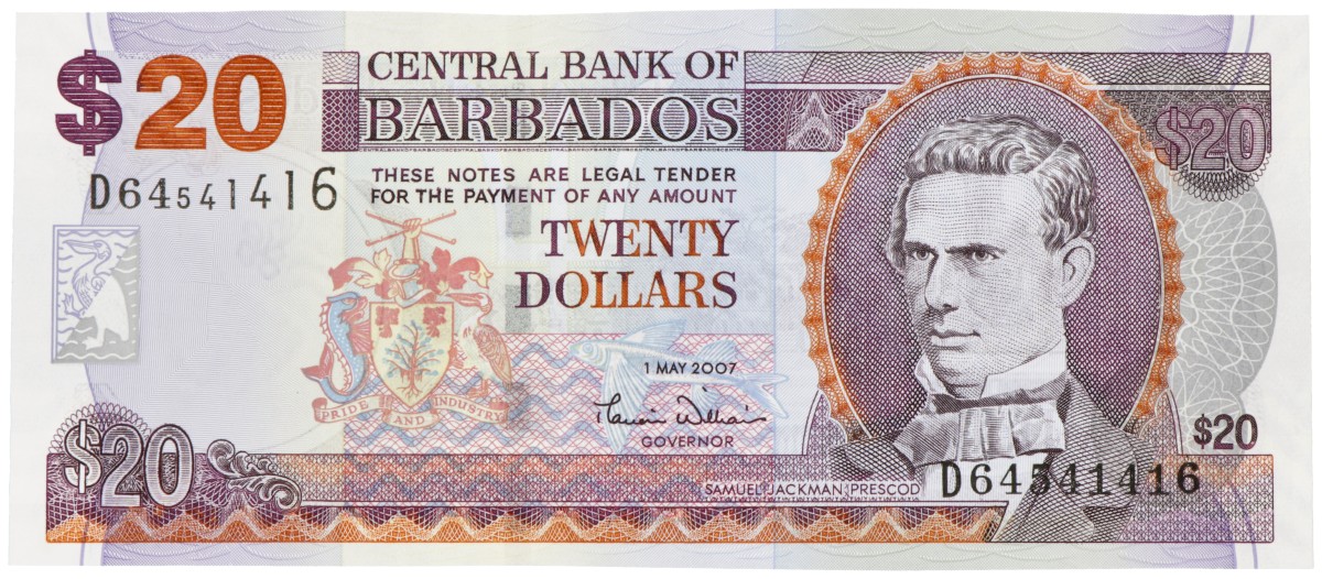 Barbados 20 Dollars 2007 UNC