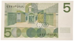 Nederland. 5 Gulden. Bankbiljet. Type 1966. Type Vondel I. - Nagenoeg UNC.