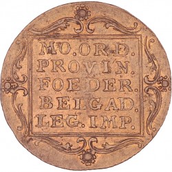 Gouden Dukaat Willem I Buitenlandse vervalsing 1814. Fraai / Zeer fraai (Montage sporen).