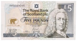 Scotland. Lot (4) 1/2x5/10 Pounds. Banknote. Type 1988-2012. - UNC.