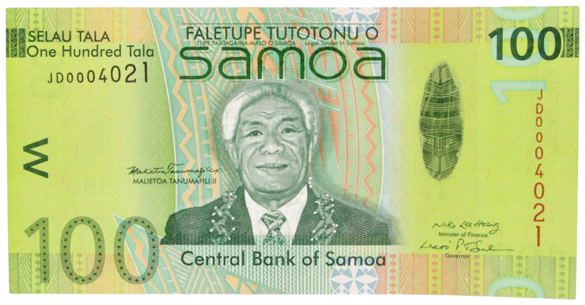 Samoa. 100 Tala. Banknote. Type ND. - UNC.