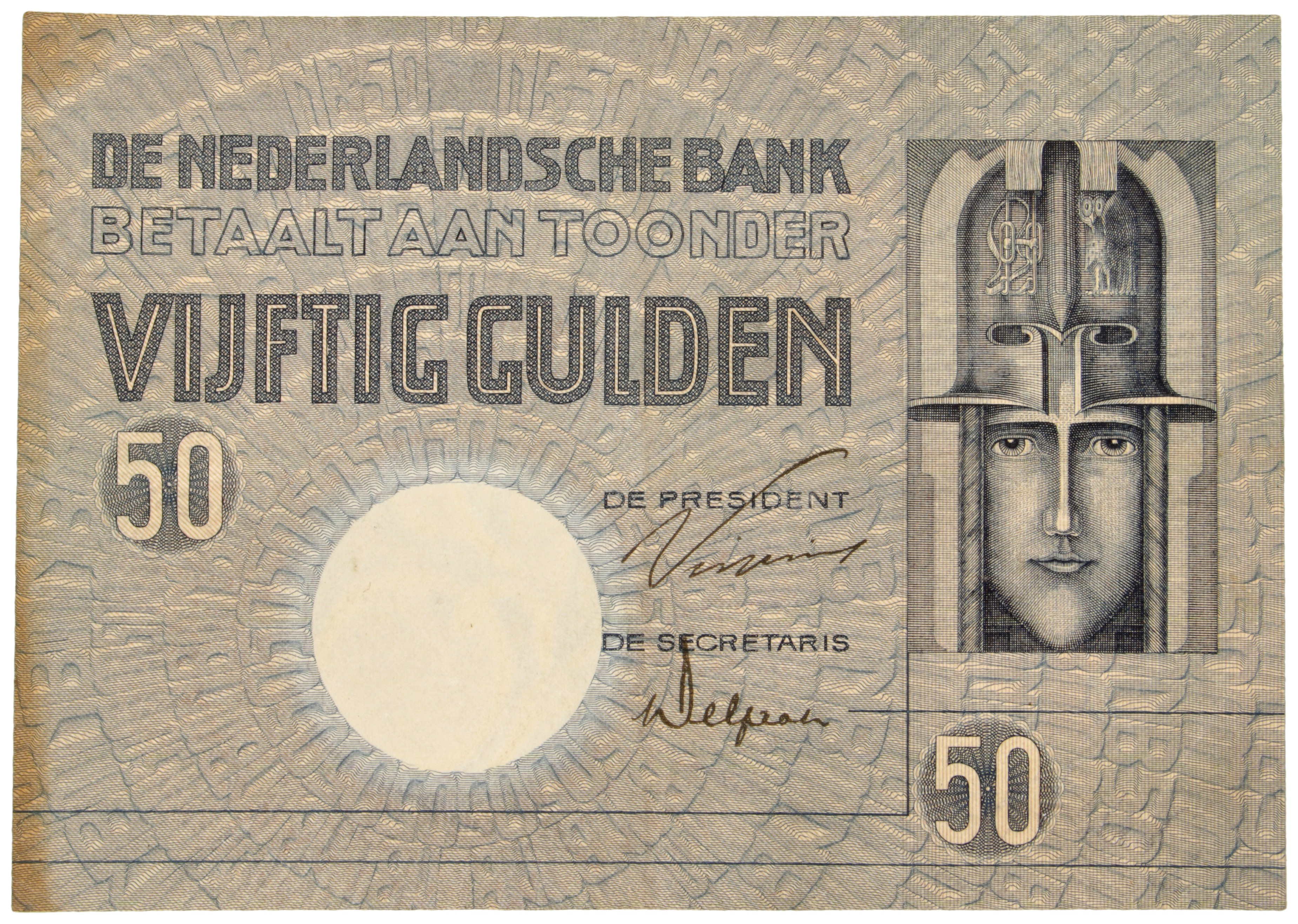 Nederland. 50 Gulden. Bankbiljet. Type 1929. Type Minerva. - Zeer Fraai +.