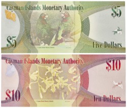 Cayman Island. Lot (2) 5/10 Dollars. Banknote. Type 2010. - UNC.