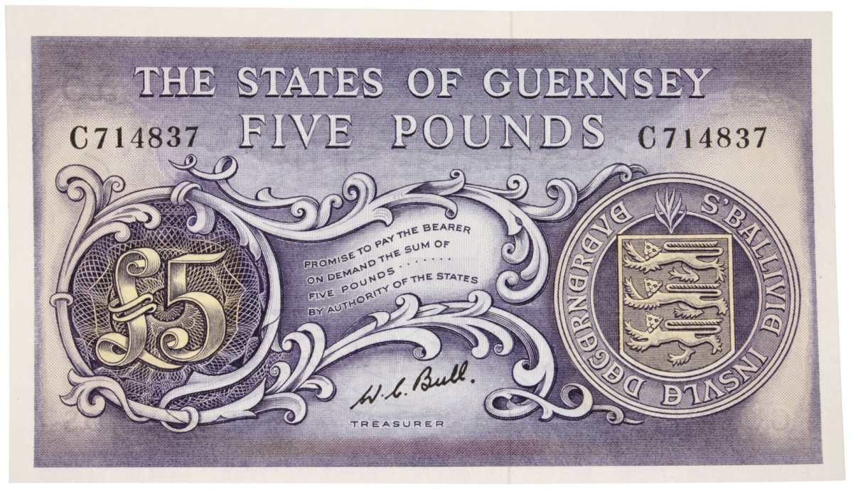 Guernsey. 5 Pounds. Banknote. Type ND. - UNC.